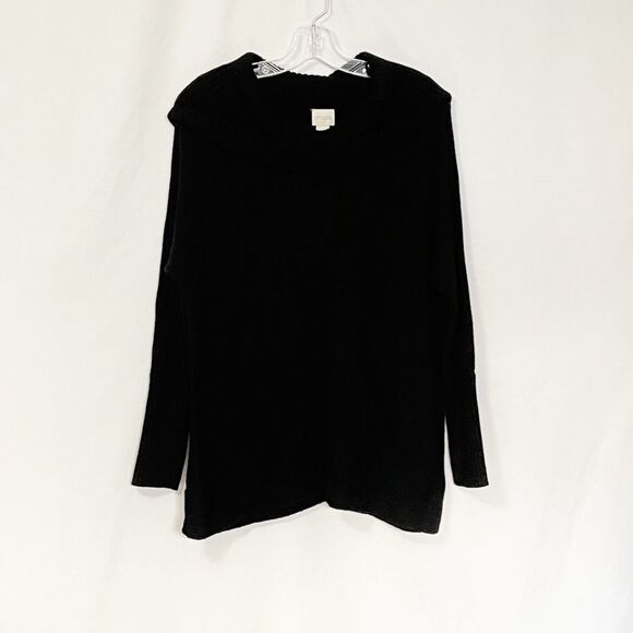 Chico’s Black Heavy Knit Mock Neck Sweater Size 1 - Picture 2 of 9